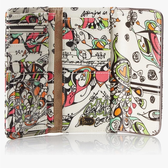 Sakroots Multicolored ArtistCircle Trifold Black Stitching Trim Whimsical Wallet - Picture 3 of 13